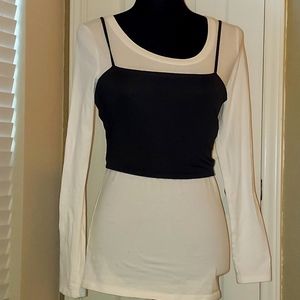 Black spaghetti strap crop top